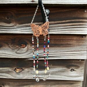 Colorful Beaded Butterfly Sun Catcher